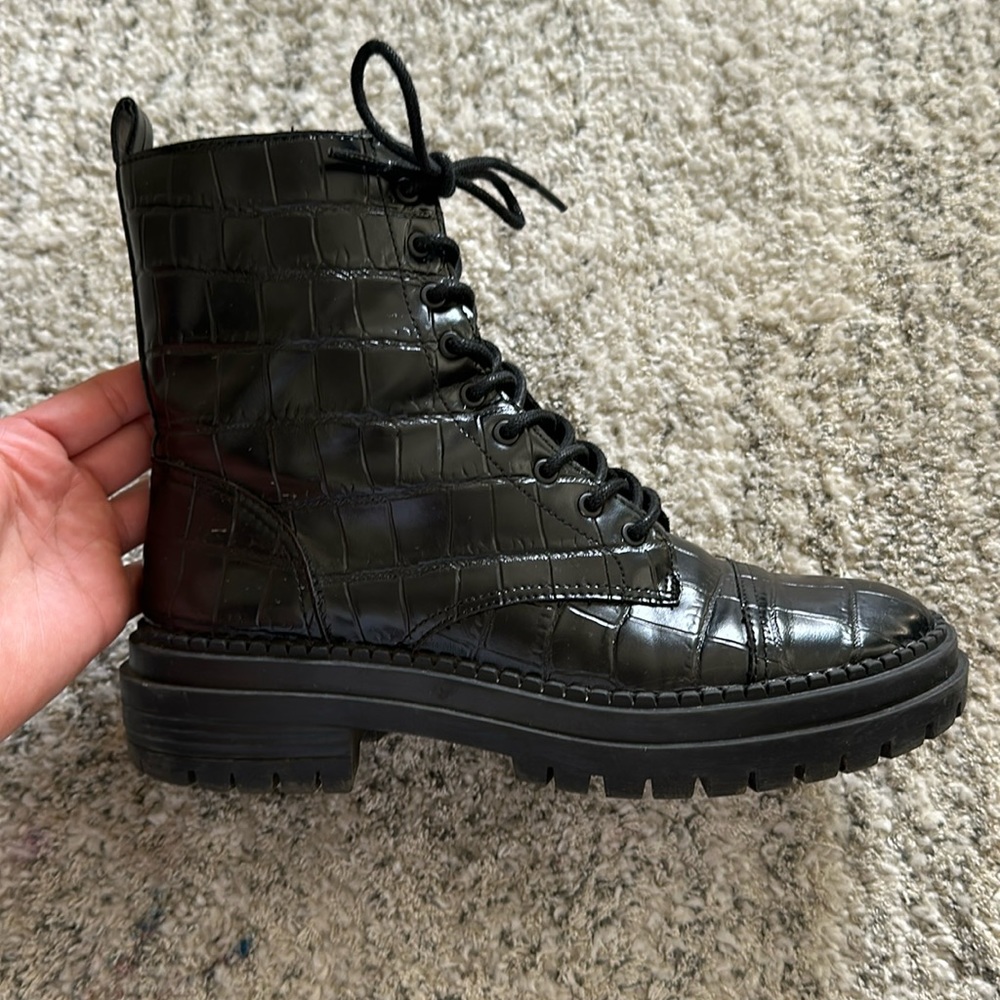 14th and Union all black combat boots